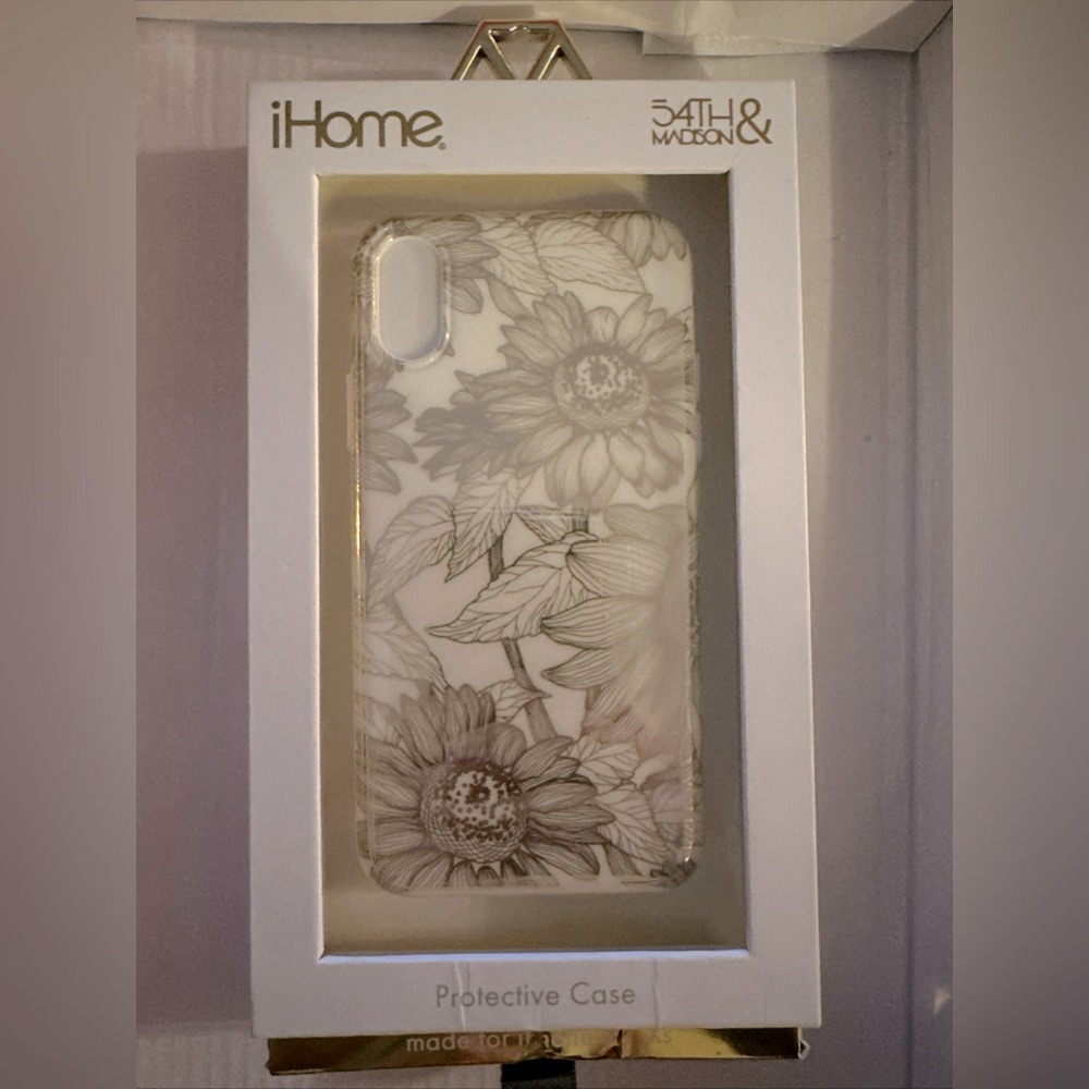 Home 54th & Madison iPhone X/Xs Sunflower Clear Phone Case